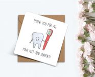 Cute Thank You Card for Dentist, Orthodontist, Hospital, Healthcare, Dentalcare, Medical Key Worker Handmade Appreciation Gift