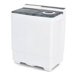 GiantexUK Twin Tub Washing Machine, 8.5KG/10.5KG Washing Machine and Spin Dryer Combo with Drainage & Timer Control, Mini Portable Washer for Dorm Apartment (6.5kg Washer 2kg Dryer, Grey+White)