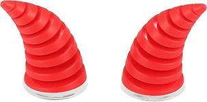 SELVIKE Devil's Helmet Thread Horn with Suction Rubber Pad for All Bikes and Motorcycles (Pack of 2) (RED)