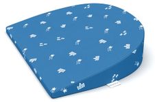 Cherilo C Shaped Elevated Wedge Baby Pillows for New Born, Pillow for Kids, Crib & Mattress, Prevents Acid Reflux, Colic, GERD, Heat Burn & Vomiting, 15" x 12" x 3" - with Cover - Star Design - Blue