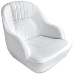 Leader Accessories Pontoon Captains Bucket Seat Boat Seat (White/White piping)