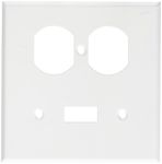 Morris 83422 Painted Steel Wall Plates, 2 Gang, 1 Duplex, 1 Toggle, White