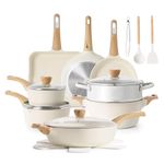 SENSARTE Ceramic Cookware Sets, Pots and Pans Set Nonstick, 20-Piece Induction Cookware, Non-Toxic Healthy Non Stick Kitchen Cooking Set with Stay-Cool Handles, PFAS PTFE PFOA PFOS Free