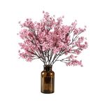 8Pcs Baby's Breath Artificial Flowers Fake Gypsophila Bouquets Silk Cloth Flower for Home, Garden, Floral Arrangement, Party, Wedding Hall Scenery Decorations(Pink)