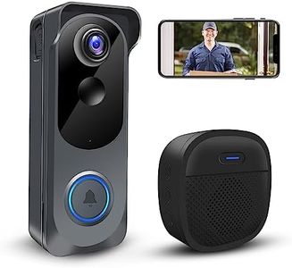 Wireless Video Doorbell Camera with Chime, Voice Changer/Message, PIR Motion Detection, Instant Alerts, 2-Way Audio, 2K HD, Night Vision, 2.4G WiFi, IP66, Battery Powered, Works with Alexa