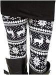 Women Reindeer and Snowflake Patterned Leggings Tights Aztec Pants Plus Size 3XL