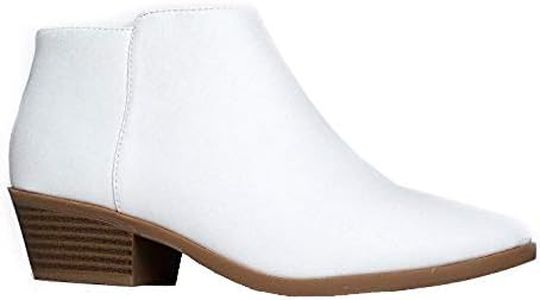 J. Adams Lexy Ankle Boot - Low Stacked Heel Closed Toe Casual Western Bootie