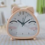 UMAI Alarm Clock (10cm) |Alarm Clock for Students |Loud Alarm Clock for Heavy Sleepers |Mini Alarm Clock for Kids |Alarm Clock for Bedroom | Cat Ears Table Clock for Study Table - Beige