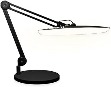 Neatfi XL 2200 Lumens 20W LED Desk Lamp with Clamp – Adjustable Color Temperature | 4-Level Dimmable Light | Home Office, Crafts & Workbench | 20-Inch Wide Head (Black, CCT with Base)