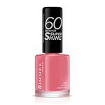 Rimmel 60 Seconds Super Shine Nail Polish, 405 Rose Libertine, Quick-Dry Nail Polish, Ultra-Shiny Finish, Easy to Apply, Vibrant Colour, Long-Wearing, Improved Formula, Vegan, 8ml