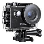 Dragon Touch Vision 3 Action Camera - 4K30FPS 20MP Waterproof Underwater Camera 170° Wide Angle WiFi Sports Cam with 2 Batteries, Remote Control and Mounting Accessories Kit