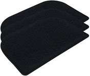 COSY HOMEER 32X20 Inch Anti Fatigue Kitchen Rug Mats are Made of 100% Polypropylene Half Round Rug Cushion Specialized in Anti Slippery and Machine Washable Black(3 pcs)