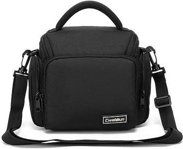 Cwatcun Sac pour Appareil Photo Sac d'épaule Sac pour Appareil Photo Compact Compatible avec Canon Nikon Sony SLR/DSLR Appareil Photo Objectifs et Accessoires Etanche, Petit, Noir