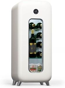 Klarstein Cantinetta Vino Refrigerata a Zona Singola per Interno/Esterni, Frigo Bar, Cantina Vino con Porta in Vetro, Mini Frigo Silenzioso, Frigorifero Piccolo Touch Control, 5-18°C, 15 Bottiglie