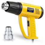 TOMAHAWK® Heat Gun Professional Plastic Heat Gun with 2-Speed Heat Sealer Gun for Welding, Molding Plastics, Roofing Repairs (Yellow with Variable Temperature)