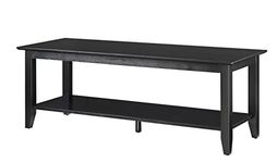 Convenience Concepts 7103082-BL American Heritage Coffee Table with Shelf, Black