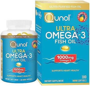 Qunol Omega 3 Fish Oil Mini Softgels, 1000mg Ultra Pure Fish Oil, Heart Health Support, Omega 3 DHA Supplements, Lemon Flavor, 3 Month Supply, 180 Count