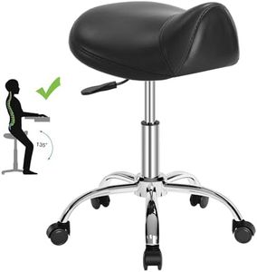 Minewill Ergonomic Saddle Stool/Professional Saddle Chair-Adjustable Stool with Wheels,Heavy-Duty Saddle Stool Rolling Chair for Clinic Dentist Spa Massage Salons Studio Tattoo…