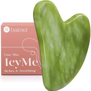 BAIMEI Gua Sha Facial Tool for Self Care, Manual Massage Sticks for Face and Body Treatment, Massager for Relieve Tensions and Reduce Redness, Skin Care Gift for Men Women - Xiuyan Jade