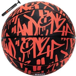 AND1 Fantom Graffiti 28.5 Rubber Basketball - Intermediate Streetball for Indoor/Outdoor Play, Size 6 Includes Pump