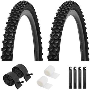 Bike Tires 24x1.95/26x1.95, 2Pack Folding Replacement Bike Tire for Mountain Bike, Puncture-Resistant Bicycle Tires and Bike Tubes 24/26x1.75-2.125 in, with 4PCS Tire Levers and 2 PPU Bike Tire Liner