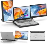14" Laptop Screen Extender Smart Base - Upgraded Triple Portable Monitor FHD 1080P -300% More Efficient, 360° Rotation/Detachable Dual Display, Plug-Play USB C/HDMI,Laptop Monitor Extender for Win/Mac