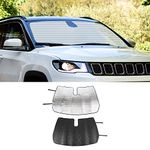 Jimen Compatible with Jeep Compass 2017-2022, Windshield Sunshade Front Window Shade Auto Sun Visor Heat Protection Sunscreen