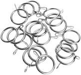 SING F LTD 20 x Chrome Curtain Pole Rings Silent Quiet Noise Glider Header Tape Pleat