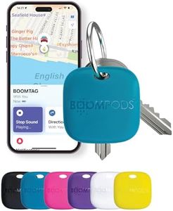 Boompods Boomtag Rechargeable Tracker Tag, Item Finders - Smart Bluetooth Tracker Devices, Luggage Tracker for Suitcases, Children, Pet, Wallet - Key Finder Compatible with Apple Find My App - Blue