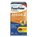 PreserVision AREDS 2 Eye Vitamin & Mineral Supplement, Contains Lutein, Vitamin C, Zeaxanthin, Zinc, Copper & Vitamin E, 60 Softgels (Packaging May Vary)