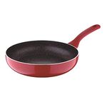 Bergner Bellini Plus 5 Layer Marble Non Stick Frypan, 28 cm, Induction Base, Soft Touch Handle, Food Safe (PFOA Free), Thickness 3.2mm, Red