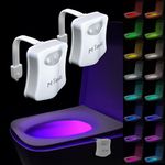 MIEFL Toilet Light Motion Activated Sensor 16 Colors Changing (2 Pack), LED Glow Bowl Inside Toilet Lights, Smart Night Light for Bathroom, Cool & Funny Ideal Gifts for Dad Teen Boys Girls Men Women