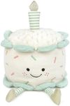 MON AMI Stuffed Birthday Cake Toy – 7x5”/17x12cm | Birthday Cake Collectible Plush | Pretend Play for Toddlers | Birthday Party Decoration (Cream)