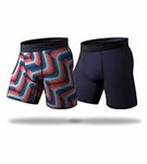 Pair of Thieves Super Fit Men’s Long Boxer Briefs, 2 & 3 Pack Underwear, AMZ Exclusive, 5g Waves, Small