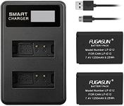 FUGASUN 2 pcs 1250mAh LP-E12 LPE12 Battery With Dual Battery Charger for Canon EOS M10,EOS M50,EOS M50 Mark ii,EOS M100,EOS M200,EOS M,EOS M2,Kiss M,Kiss M2