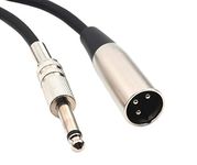 Devinal Unbalanced XLR Male to 1/4" Inch TS Mono Male Plug Audio Connector, 6.35mm to XLR Cable for Amplifiers, Instruments etc.[6 Feet]