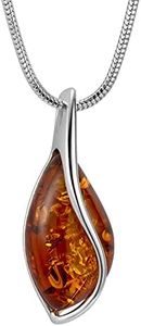 Copal Donne Ambra collana Argento sterling 925 Ciondolo accattivante color miele lunghezza regolabile Incartamento di regalo Idee regalo per la mamma