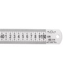 sourcing map Stainless Steel Ruler 150cm/60" Length x 1/20" Thick x 1-1/2" Wide Inch and Metric Straight Edge Measuring Tools for Woodworking Painting Craft, Silver Tone