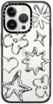 CASETiFY Compact iPhone 14 Pro Case [2X Military Grade Drop Tested / 4ft Drop Protection] - Chrome Doodles - Clear Black