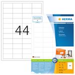 HERMA Self Adhesive Multipurpose Labels, 44 Labels per A4 Sheet, 200 Sheets, 48.3 x 25.4 mm, 8800 Labels, Blank Universal Labels Stickers, Sticky Labels for Laser & Inkjet Printer, White