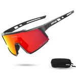 KAPVOE Polarized Cycling Glasses UV400 Protection TR90 Sports Sunglasses For Men Women MTB Bicycle Goggles Running Bike Fishing Riding Golf Driving Baseball Biking Lenses Cycle Glass Red Black 01