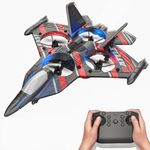 BEZGAR Drones for Kids | 2.4GHZ RC Plane, 6-axis Gyro Remote Control Airplane, RC Helicopter, 360° Flip Fighter Jet Toy, Toys for ages 8-13 with Colorful LED Navigation Lights Red
