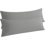 NTBAY Body Pillow Cases Set of 2, 2 Pack Brushed Microfiber 20x54 Pillow Cases, Soft, Wrinkle, Fade, Stain Resistant Smoke Grey Pillow Cases with Envelope Closure, 20x54 Inches, Smoke Grey