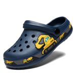 vandimor Children Garden Shoes Kids Boys Girls Cartoon Clogs Slippers Toddler Slip On Lightweight Beach Pool Sandals Deep blue27