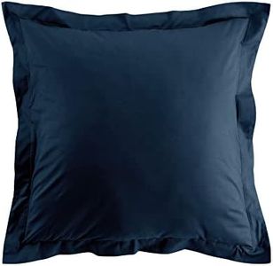 douceur d'intérieur, Taie d'Oreiller (63 x 63 cm) Biolina Bleu Nuit, 100% Coton Bio