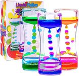 YUE MOTION Liquid Motion Bubbler Visual Sensory Toys, 2 Minute Liquid Timer– New Big Calming Sensory Bubbler Toy- Colorful Liquid Hourhlass for Stocking Stuffers, Novelty Gifts