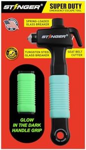 Stinger Super Duty Car Emergency Escape Tool, Hardened Carbon Steel Vehicle Safety Hammer, Spring Loaded Window Breaker, Razor Sharp Seat belt Cutter, Accident Life-Saving Tool (Fluorescent Green)