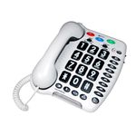 Geemarc Amplipower 40 - Amplified Corded Telephone with Tone and Volume control, Large Buttons and One-touch Memories - Hearing Aid Compatible - Specialized for Hearing Impaired - UK Version - White