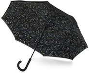 totes The InBrella Reverse Close Umbrella, Zodiac, One Size, Inbrella Reverse Auto Close Stick Umbrella with J Hook, Wind & Rainproof