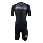 Sundried Mens Pro Trisuit Short Sleeve Triathlon Suit Best For Ironman Racing Tri Suit (Black, S)